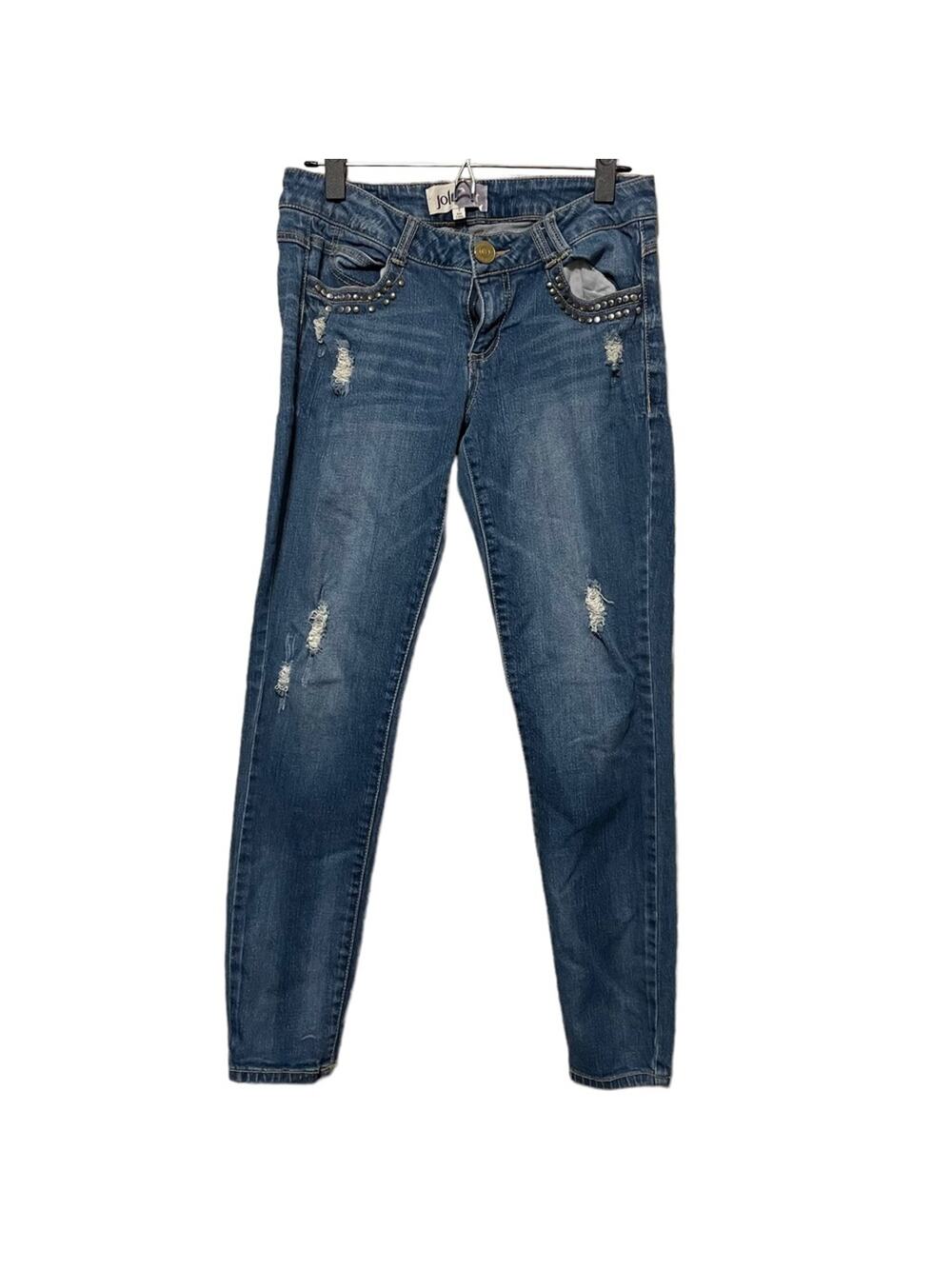 Juniors Jolt Distressed Medium Wash Skinny Jeans